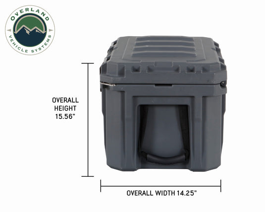 D.B.S. - Dark Grey 53 QT Dry Box With Drain, And Bottle Opener