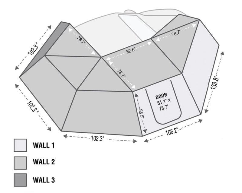 Load image into Gallery viewer, (Passenger) Nomadic 270 Awning- side wall - Dark Grey w/ storage bag
