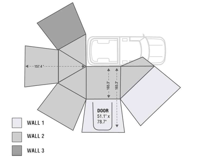 Load image into Gallery viewer, (Passenger) Nomadic 270 Awning- side wall - Dark Grey w/ storage bag
