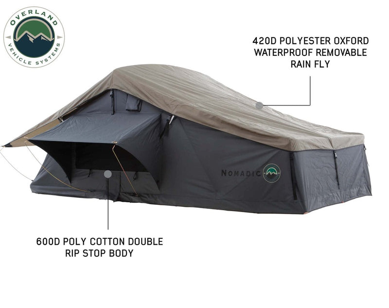 Load image into Gallery viewer, Nomadic 2 Extended Roof Top Tent - Dark Gray Base With Green Rain Fly &amp; Black Cover, Black Aluminum Base, Black Ladder
