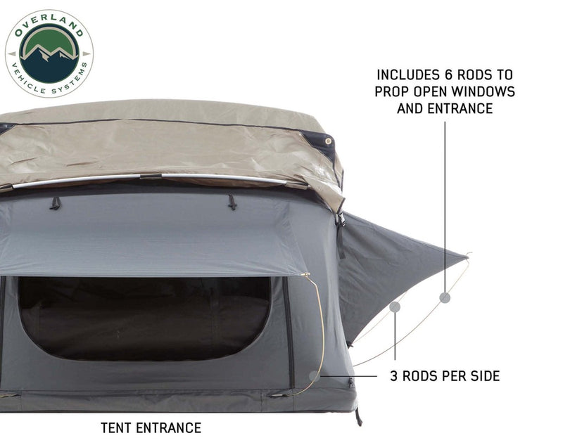 Load image into Gallery viewer, Nomadic 2 Extended Roof Top Tent - Dark Gray Base With Green Rain Fly &amp; Black Cover, Black Aluminum Base, Black Ladder
