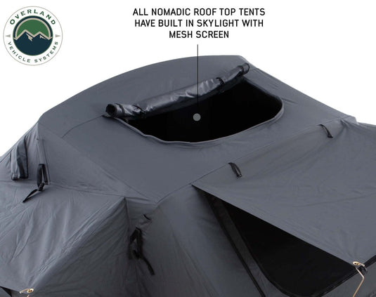 Nomadic 2 Extended Roof Top Tent - Dark Gray Base With Green Rain Fly & Black Cover, Black Aluminum Base, Black Ladder