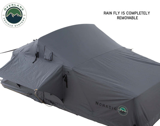 Nomadic 2 Extended Roof Top Tent - Dark Gray Base With Green Rain Fly & Black Cover, Black Aluminum Base, Black Ladder