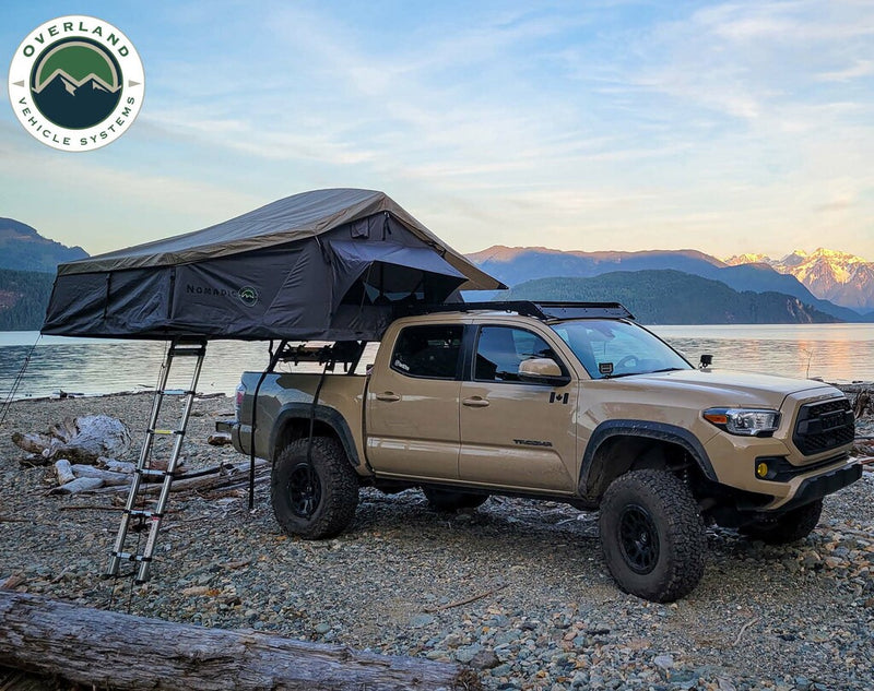 Load image into Gallery viewer, Nomadic 3 Extended Roof Top Tent - Dark Gray Base With Green Rain Fly &amp; Black Cover with - Black Aluminum Base, Black Ladder
