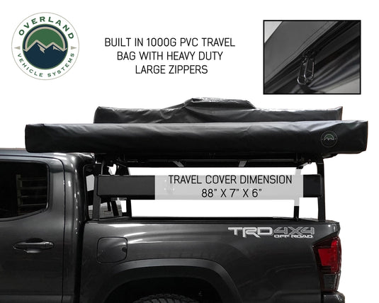 Nomadic Awning 270 - Dark Gray Cover With Black Transit Cover Passenger Side & Brackets