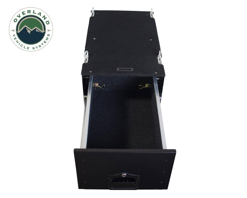 Load image into Gallery viewer, Cargo Box With Slide Out Drawer &amp; Working Station Size - Black Powder Coat
