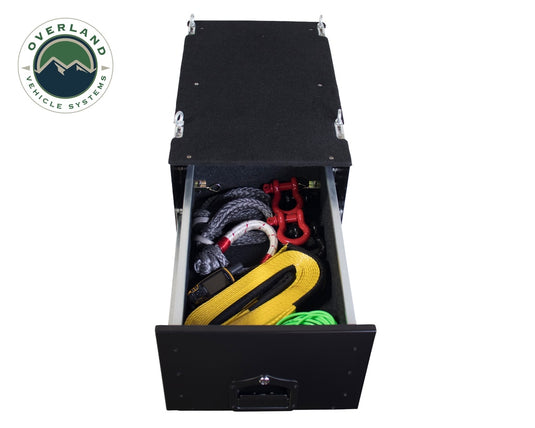 Cargo Box With Slide Out Drawer Size - Black Powder Coat Universal