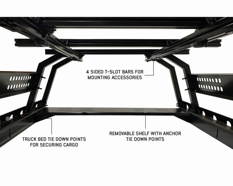 Load image into Gallery viewer, Discovery Rack with Side Cargo Plates, With Front Cargo Tray System Kit Mid Size Truck Short Bed Application
