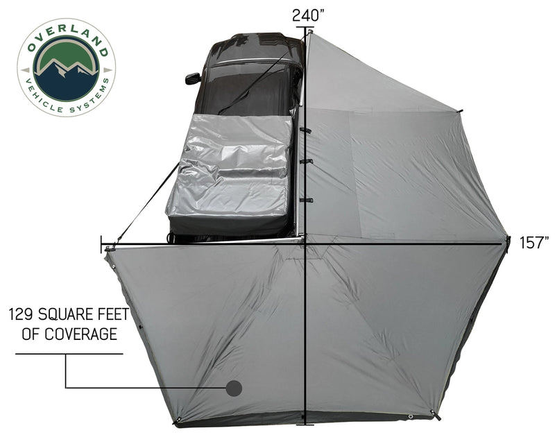 Load image into Gallery viewer, Nomadic Awning 270 - Dark Gray Cover With Black Transit Cover Passenger Side &amp; Brackets
