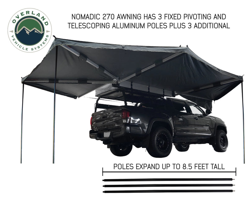 Load image into Gallery viewer, Nomadic Awning 270 - Dark Gray Cover With Black Transit Cover Passenger Side &amp; Brackets
