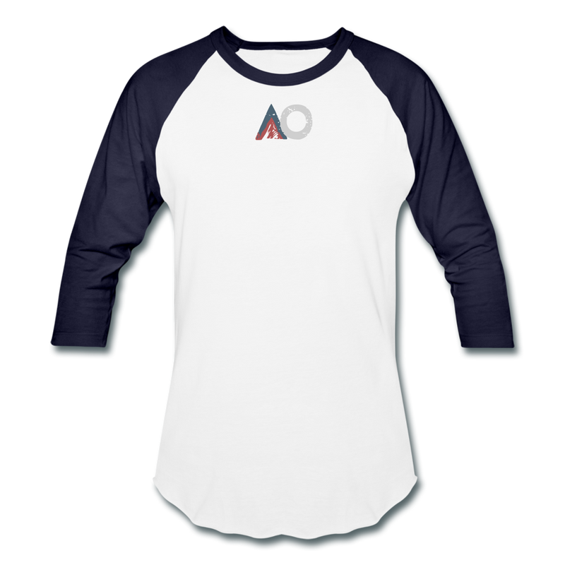 Load image into Gallery viewer, AO middle logo faded - white/navy
