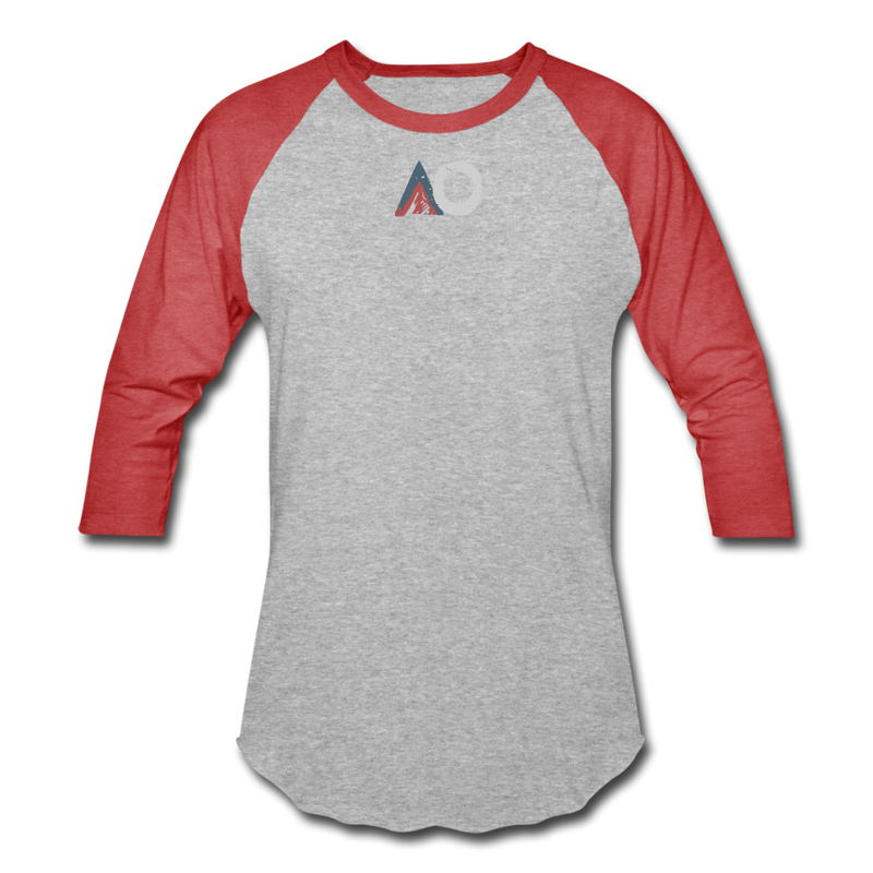 Load image into Gallery viewer, AO middle logo faded - heather gray/red
