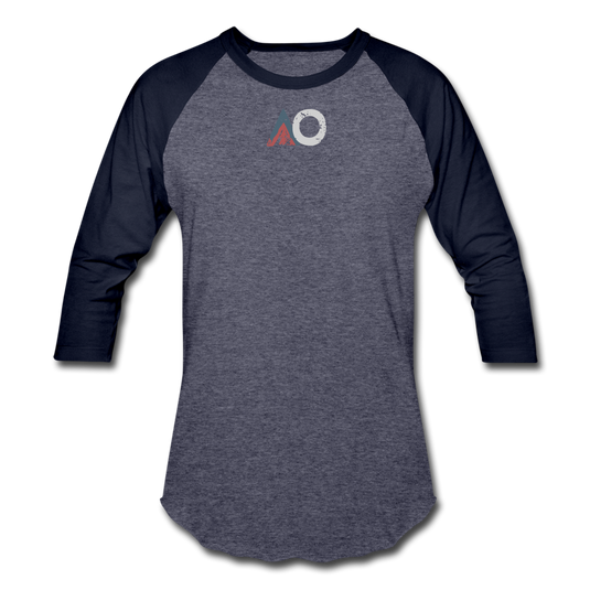 AO middle logo faded - heather blue/navy