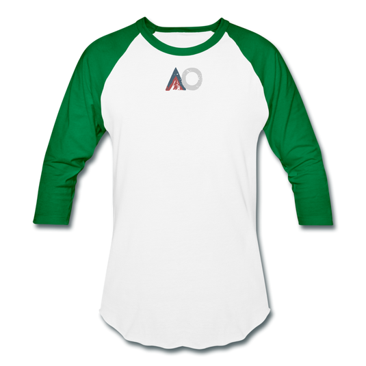 AO middle logo faded - white/kelly green