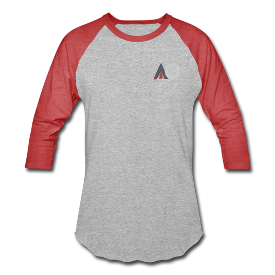 AO Design Logo Baseball T-Shirt - heather gray/red