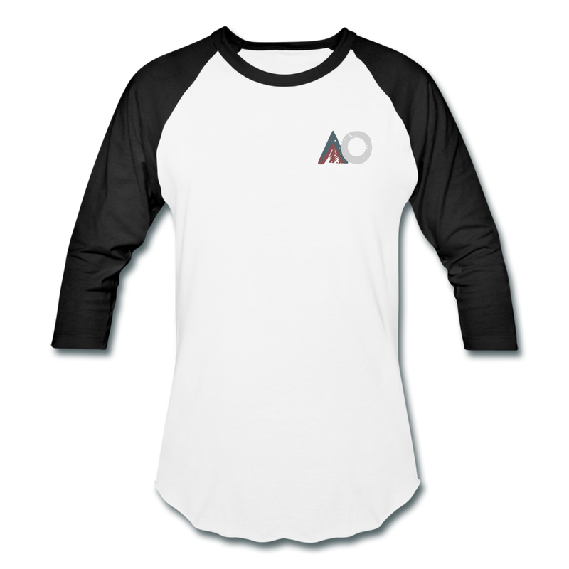 Load image into Gallery viewer, AO Design Logo Baseball T-Shirt - white/black
