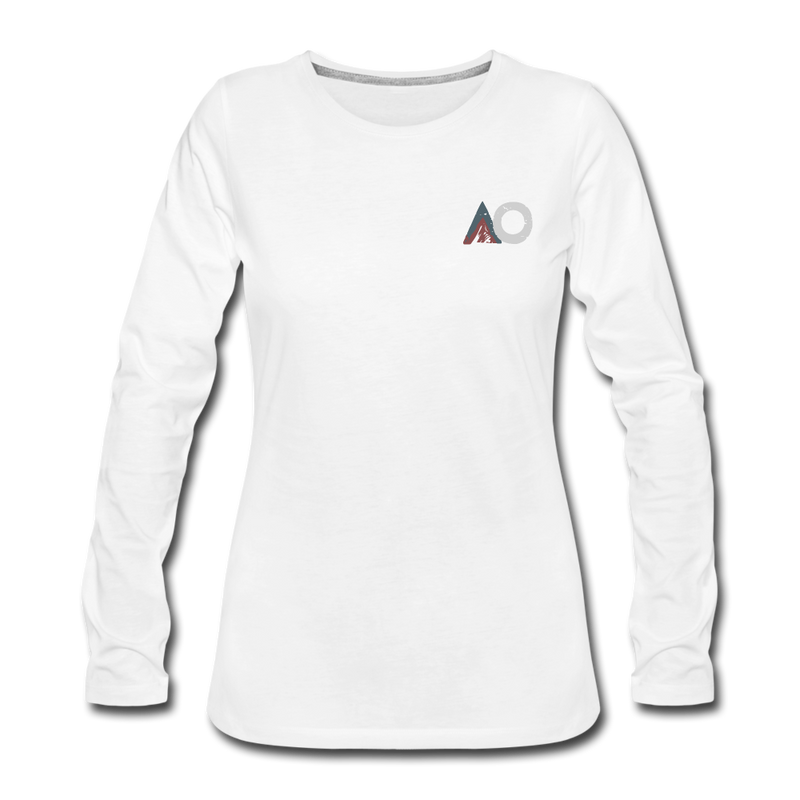 Load image into Gallery viewer, Women&#39;s White Topography Premium Long Sleeve T-Shirt - white
