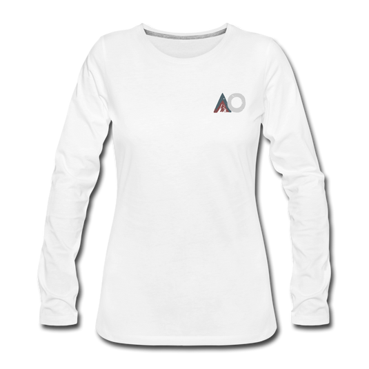 Women's White Topography Premium Long Sleeve T-Shirt - white