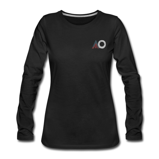 Women's White Topography Premium Long Sleeve T-Shirt - black