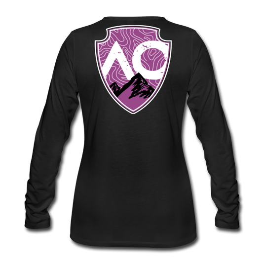 Women's White Topography Premium Long Sleeve T-Shirt - black