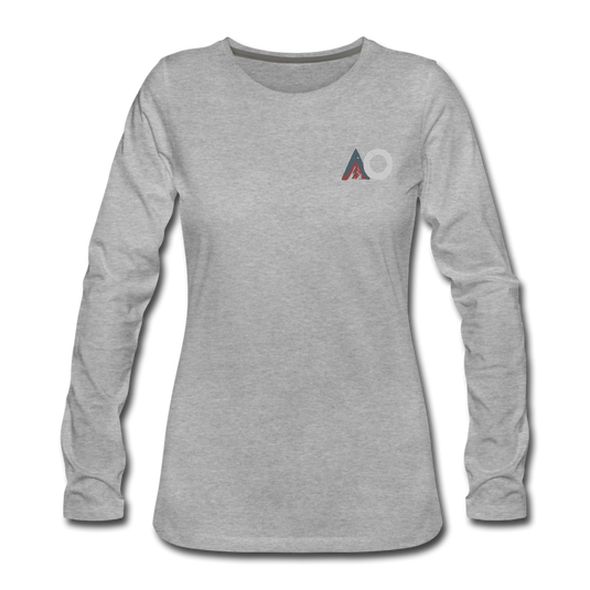 Women's White Topography Premium Long Sleeve T-Shirt - heather gray