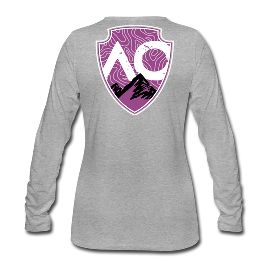 Women's White Topography Premium Long Sleeve T-Shirt - heather gray