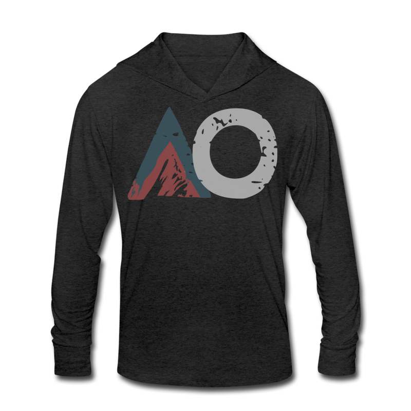 Load image into Gallery viewer, Faded GRAY AO Tri-Blend Hoodie - heather black
