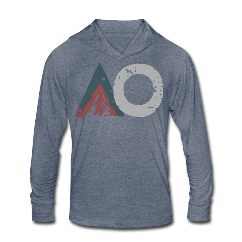 Load image into Gallery viewer, Faded GRAY AO Tri-Blend Hoodie - heather blue
