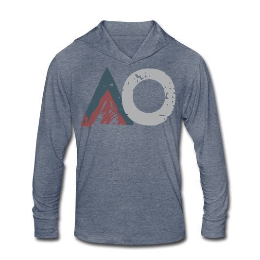 Faded GRAY AO Tri-Blend Hoodie - heather blue