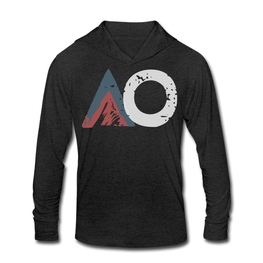 Faded WHITE AO Tri-Blend Hoodie - heather black