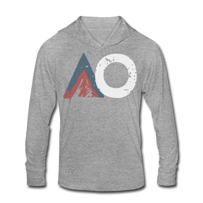 Faded WHITE AO Tri-Blend Hoodie - heather gray