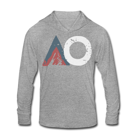 Faded WHITE AO Tri-Blend Hoodie - heather gray