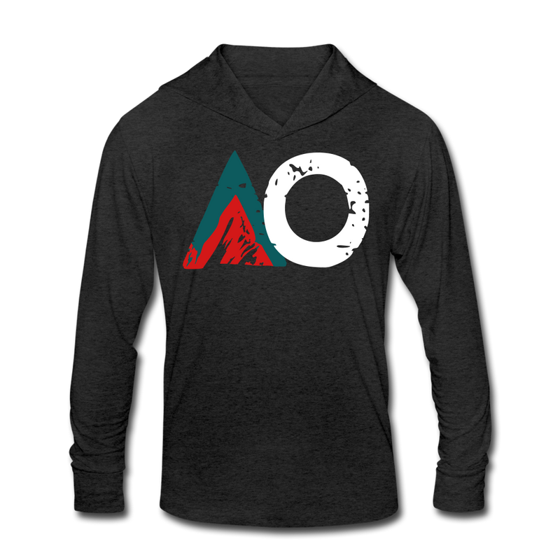 Load image into Gallery viewer, Full Blast AO Front Tri-Blend Hoodie - heather black
