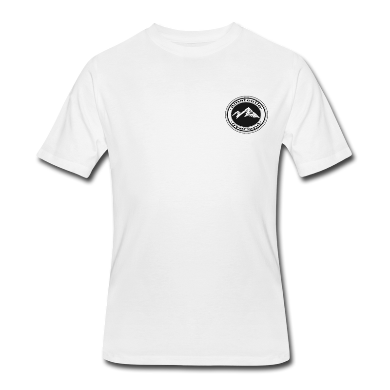 Load image into Gallery viewer, 50/50 Tee Black Print - white
