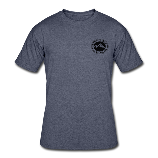 50/50 Tee Black Print - navy heather