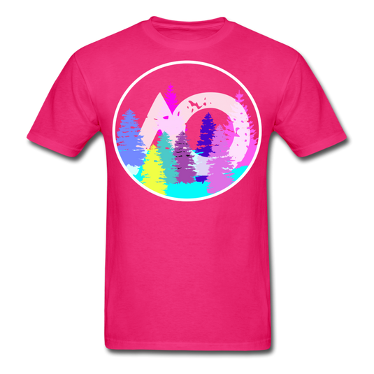 Adult Rainbow Tee - fuchsia