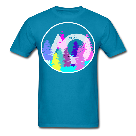 Adult Rainbow Tee - turquoise