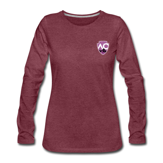 Women's Premium Slim Fit Long Sleeve T-Shirt - heather burgundy