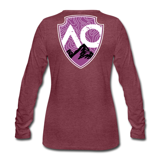 Women's Premium Slim Fit Long Sleeve T-Shirt - heather burgundy