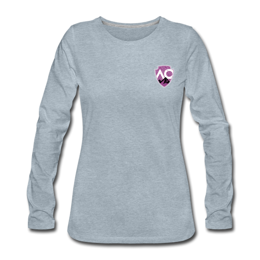 Women's Premium Slim Fit Long Sleeve T-Shirt - heather ice blue