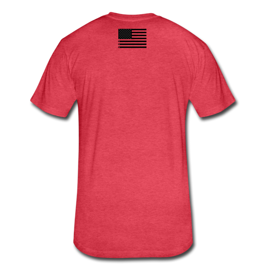 Flag Back Fitted Cotton/Poly Tee - heather red