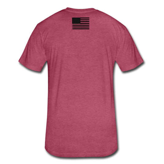 Flag Back Fitted Cotton/Poly Tee - heather burgundy