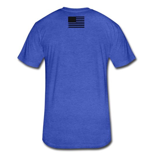 Flag Back Fitted Cotton/Poly Tee - heather royal