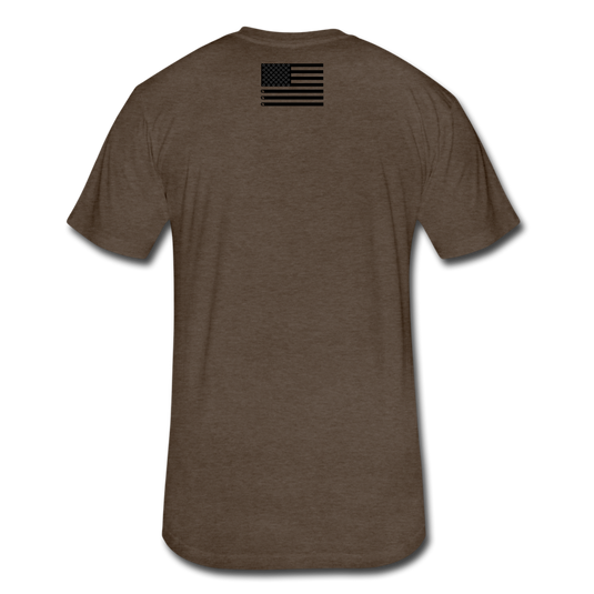 Flag Back Fitted Cotton/Poly Tee - heather espresso