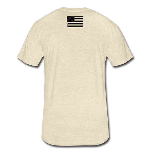 Flag Back Fitted Cotton/Poly Tee - heather cream