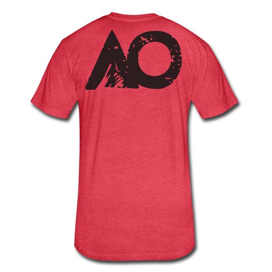 BLACKED OUT  Fitted Tee - heather red