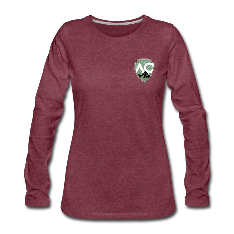 Load image into Gallery viewer, Women&#39;s Green Original Premium Long Sleeve T-Shirt - heather burgundy
