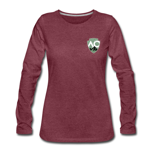 Women's Green Original Premium Long Sleeve T-Shirt - heather burgundy