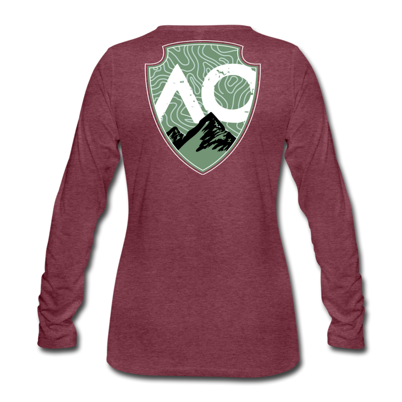 Load image into Gallery viewer, Women&#39;s Green Original Premium Long Sleeve T-Shirt - heather burgundy
