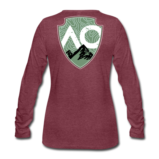 Women's Green Original Premium Long Sleeve T-Shirt - heather burgundy